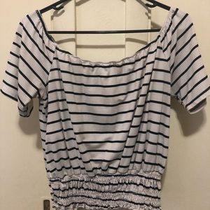 Off shoulder striped top